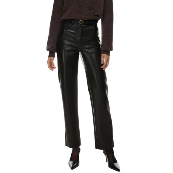 Wilfred Pants - Wilfred Aritzia Melina Faux Leather Pants Black Women’s 8 Minimalist Futurism